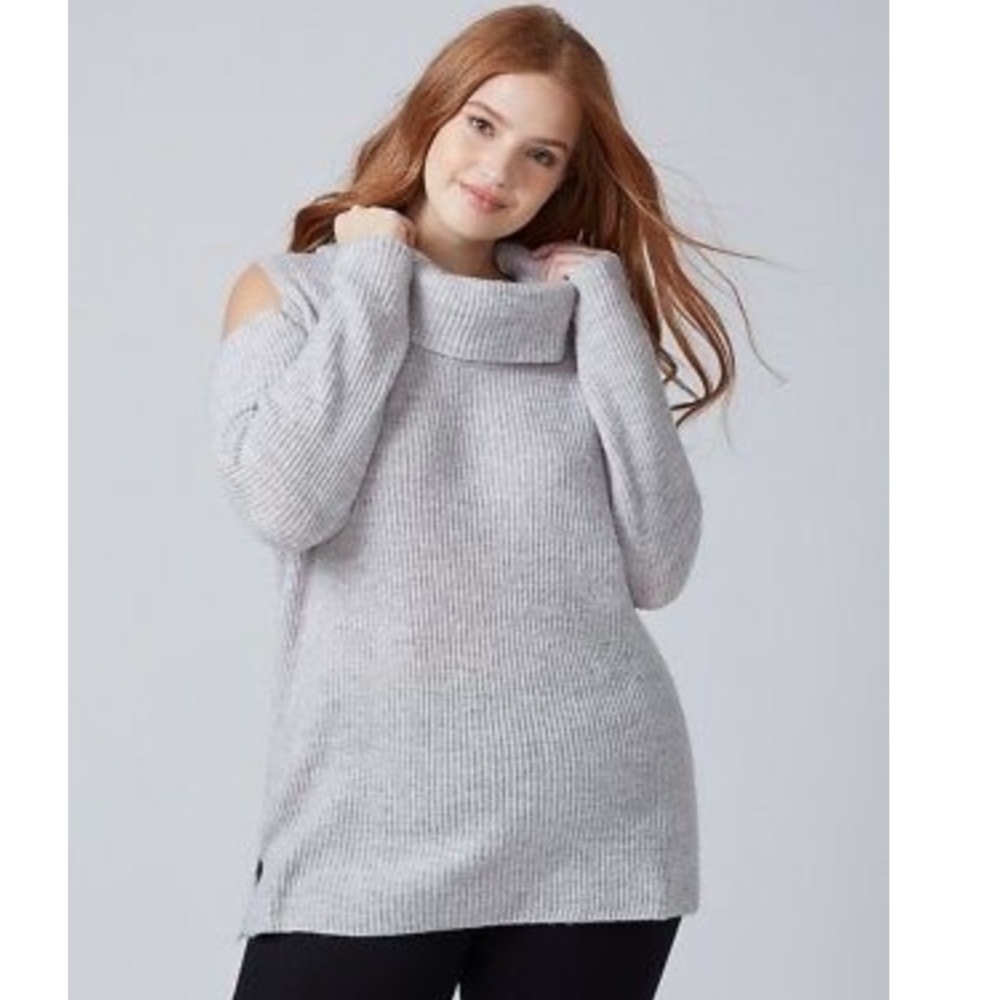 💭Cowl Neck Cold Shoulder Sweater